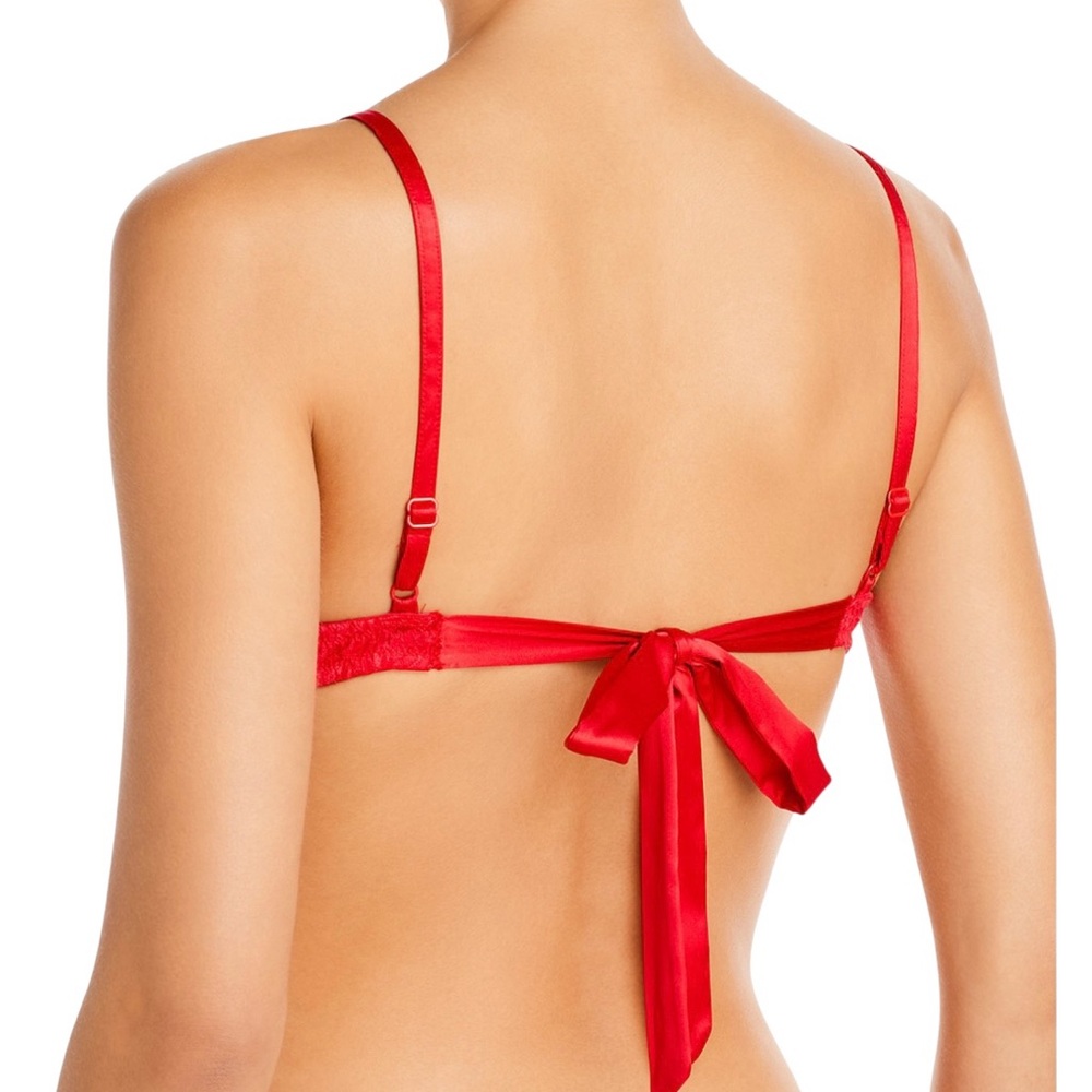 COSABELLA Wireless Never Say Never Triangle Bralette Lace Red Rosetto Size Small - Picture 3 of 5